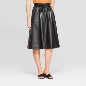 Who What Wear Leather Belted Skirt